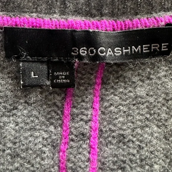 360 Cashmere Cozy Gray V-Neck Sweater, size large - Picture 12 of 14
